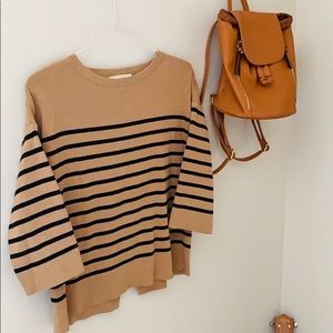 Loft Striped 3/4 Sleeve Sweater